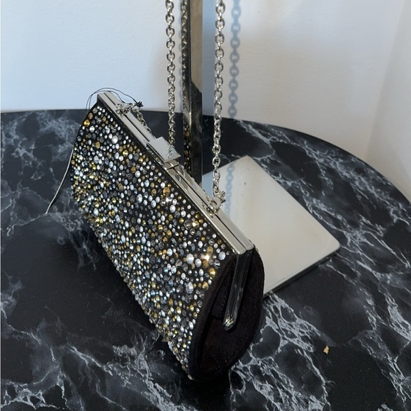 Inc International Concepts Clutch Loryy Sparkle Dressy Bag Rhinestone Black NWT - Picture 5 of 10